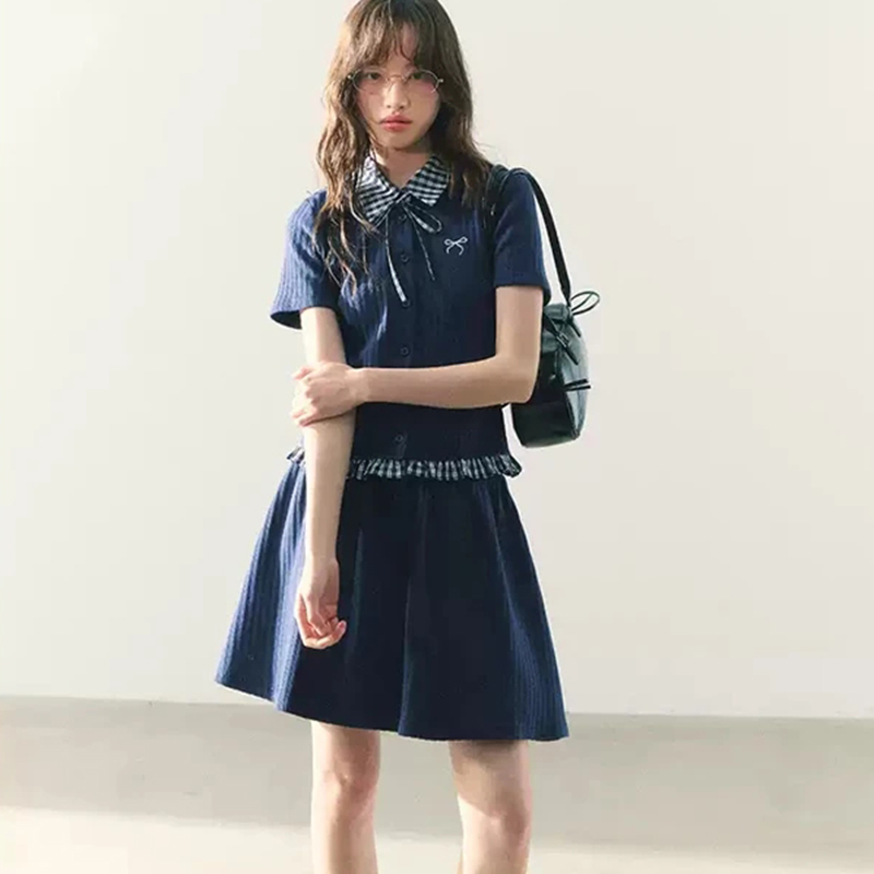 Summer Knitted Preppy Style Tw - Embroidery Cotton Shirt review and price