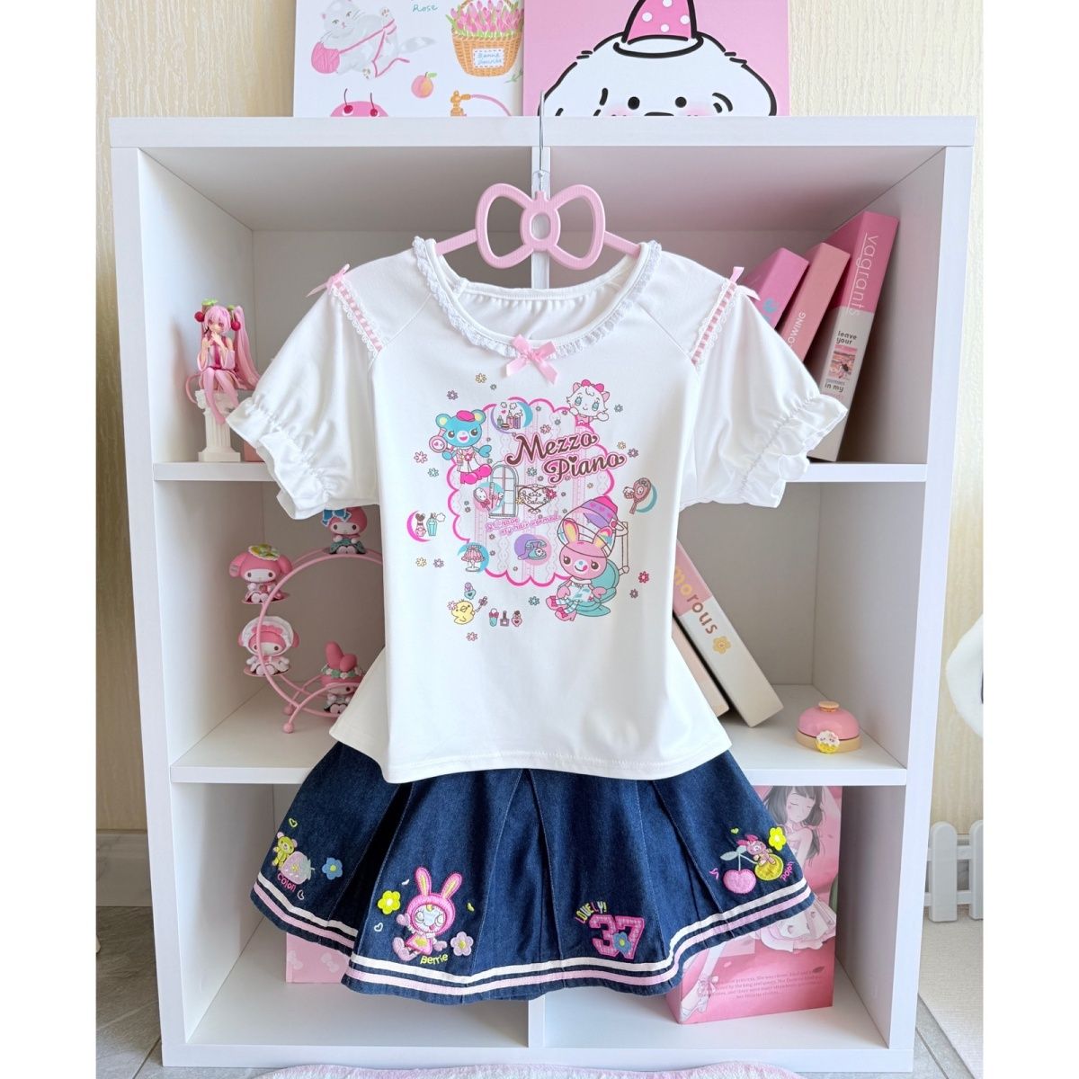 Japanese Sweet Skirt Sets Summ - Embroidery Cotton Shirt review and price