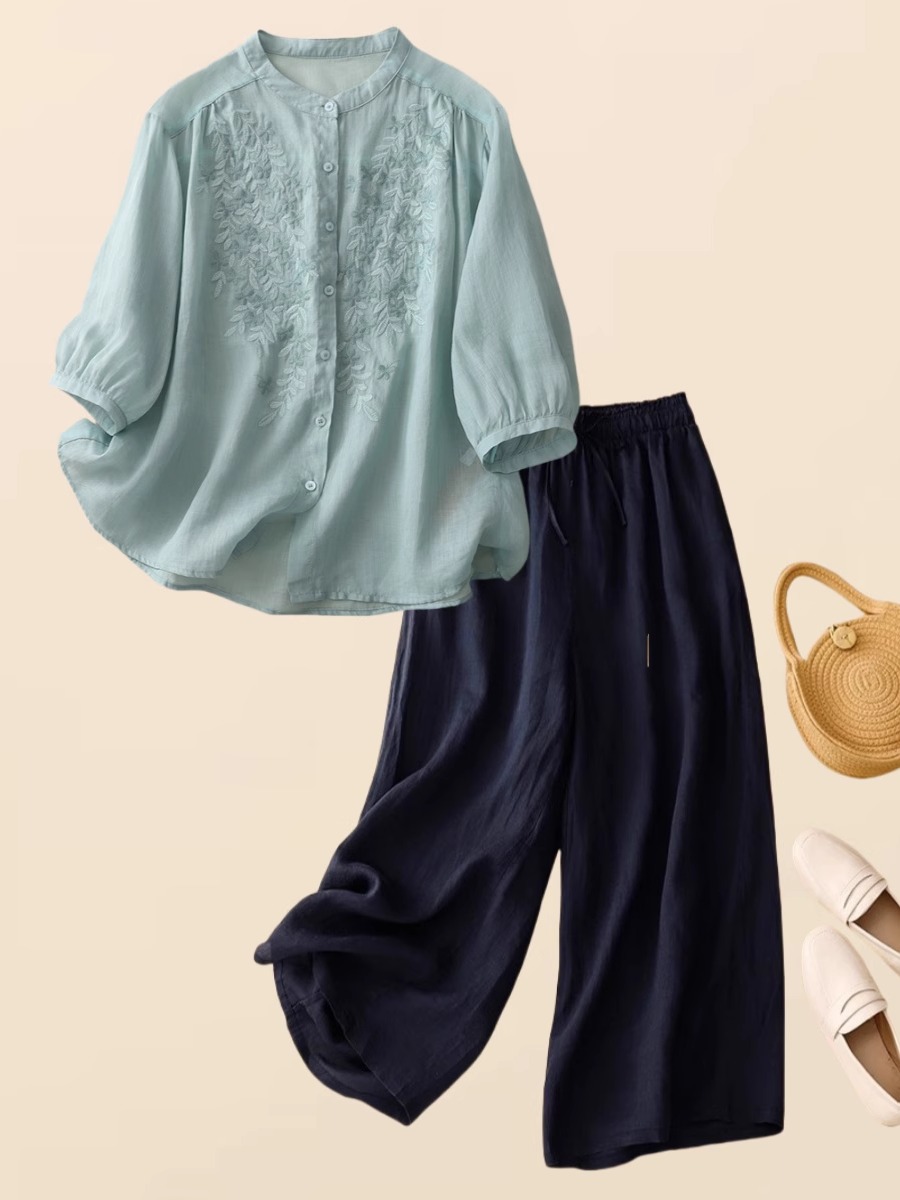 New Chinese Style Cotton Linen - Embroidery Cotton Shirt review and price