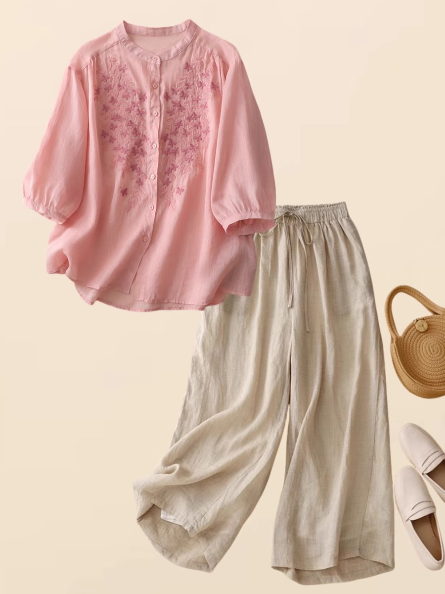 New Chinese Style Cotton Linen - Embroidery Cotton Shirt review and price