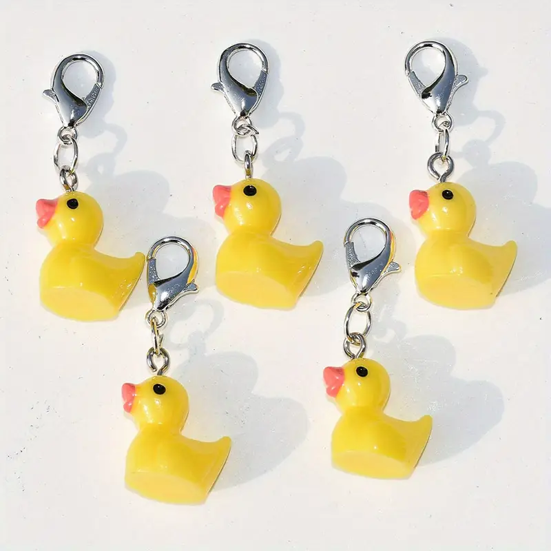 5pcs Lobster Clasp Resin Duck  - Stitch Marker Ring review and price