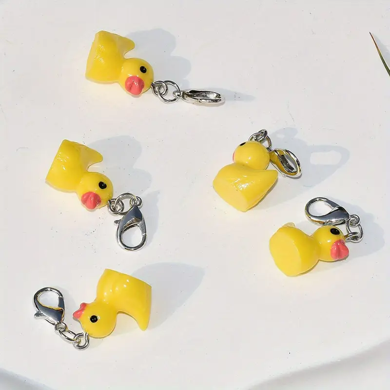 5pcs Lobster Clasp Resin Duck  - Stitch Marker Ring review and price