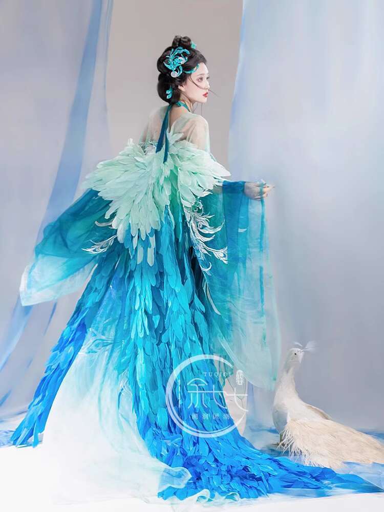 New Peacock Hanfu Womens fashi - Embroidery Cotton Shirt review and price