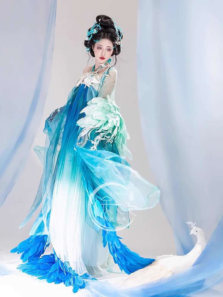 New Peacock Hanfu Womens fashi - Embroidery Cotton Shirt review and price