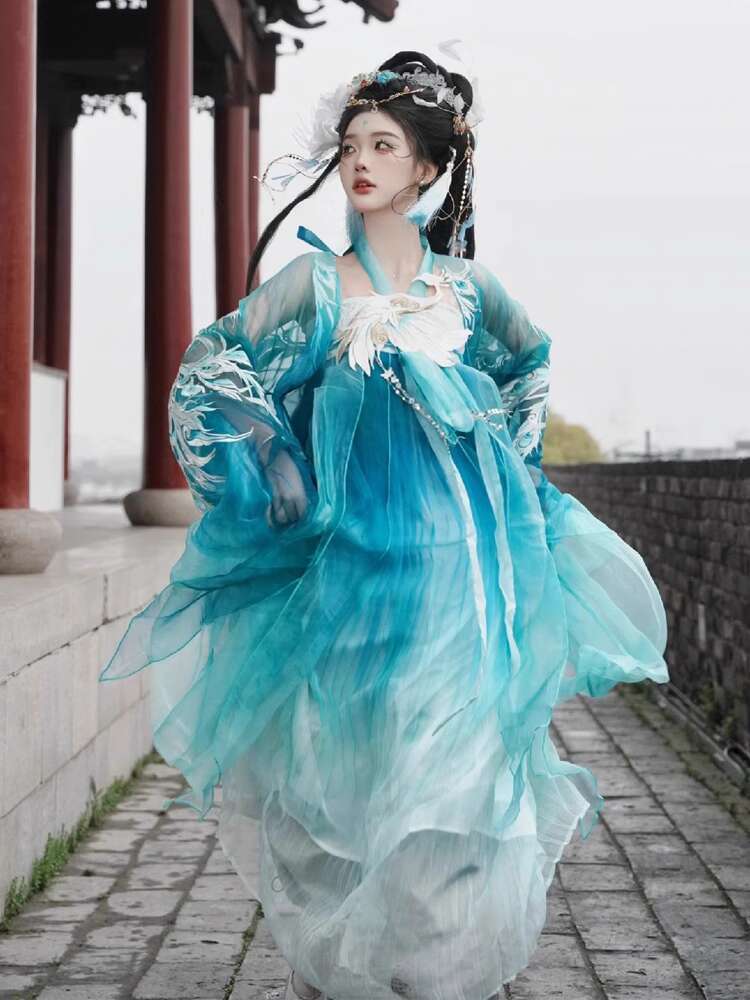 New Peacock Hanfu Womens fashi - Embroidery Cotton Shirt review and price