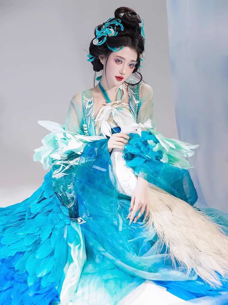 New Peacock Hanfu Womens fashi - Embroidery Cotton Shirt review and price