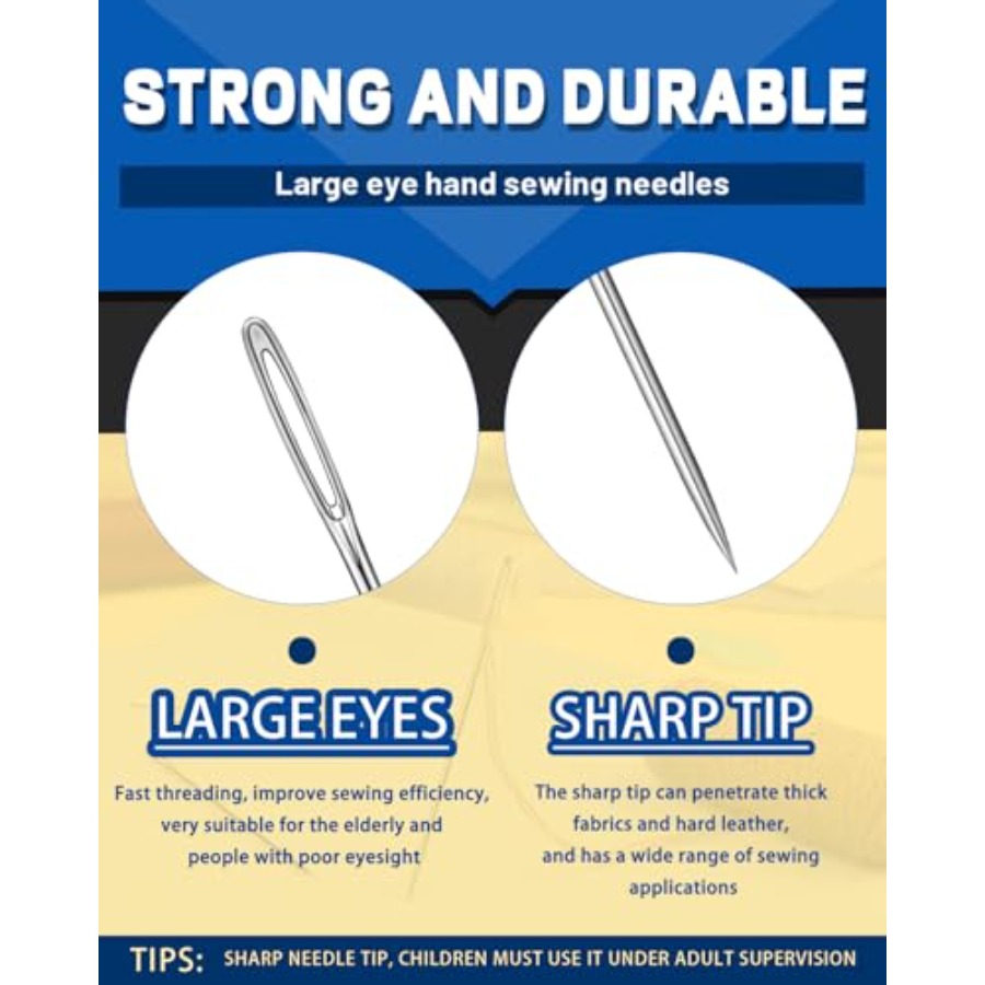Large Eye Sewing Needles, 7 Si - Embroidery Quilting review and price